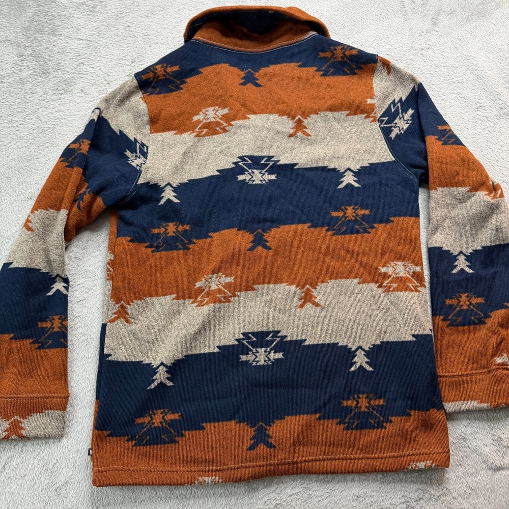 Junk Food Clothing Southwestern Shawl Collar Cardigan Rust Navy 12MJK696 Mens L - Picture 3 of 9